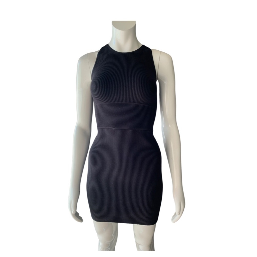House of Harlow 1960 Ribbed Tank Dress Black XS Racerback Style Bodycon